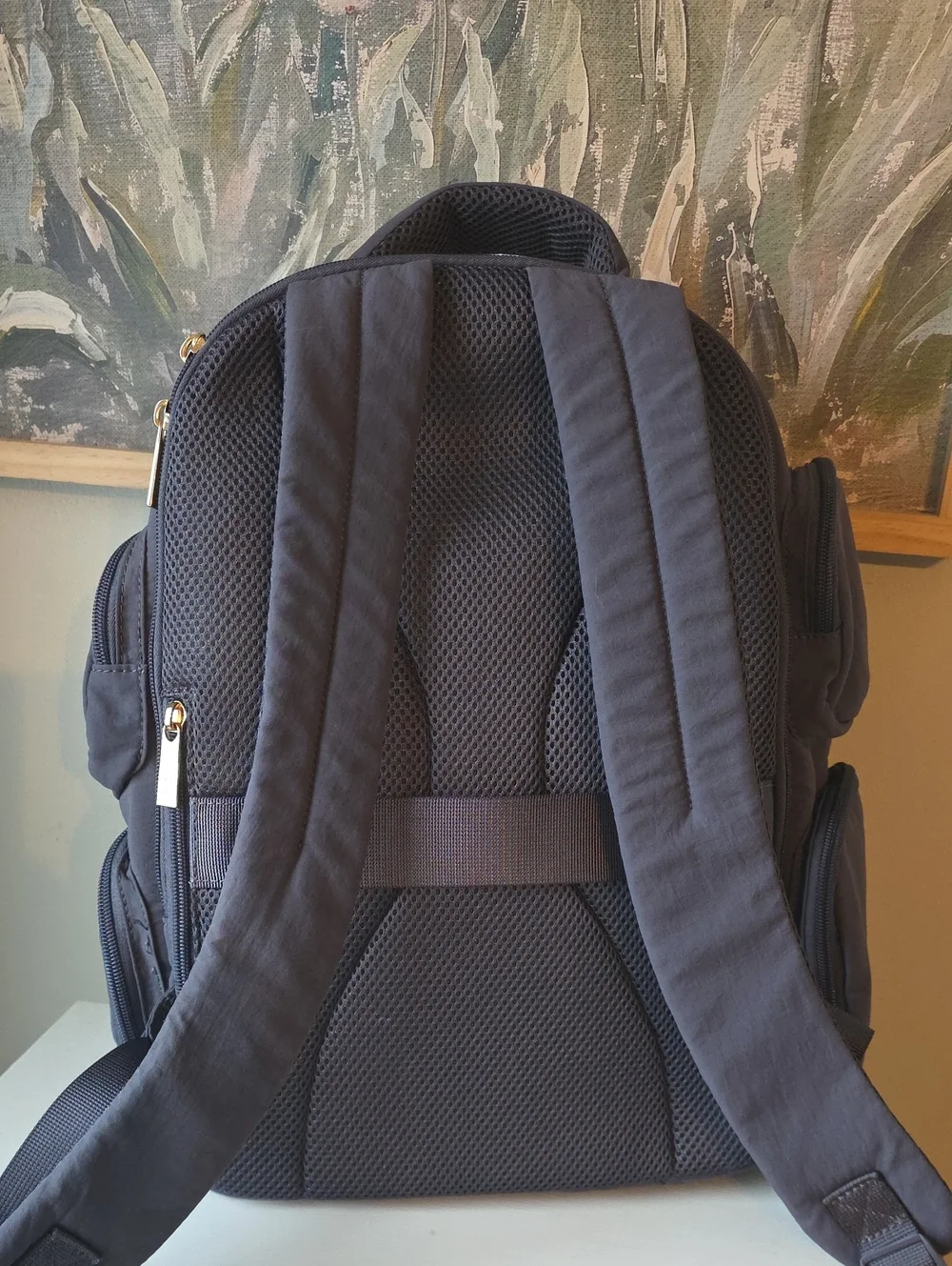 Isaac Mizrahi New York Nylon Travel Backpack | Slate Gray | Excellent Condition